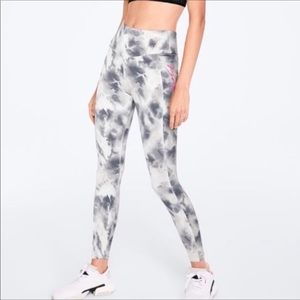 PINK VICTORIA’S SECRET sz Medium Ultimate V Leggings Tie Dye Long White Gray